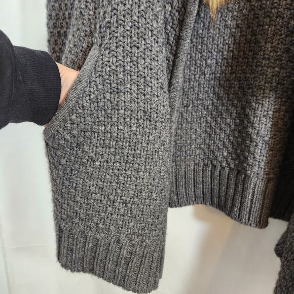 Joie Faux fur sweater cardigan coat wool yak blend - Picture 5 of 11